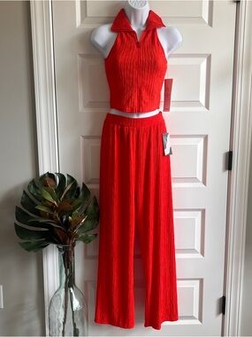 LOVE POEM Pant Set Size Sm Tomato Red NWT